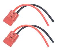 CESFONJER 120A Connettore Batteria (Rosso), con Cavo in Silicone 6 AWG 25 cm (2 Set), connettore Batteria a sgancio rapido a connessione Rapida, per Auto, Camper, Barca, Camper