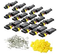 CESFONJER 15 PCS Auto Impermeabile Connettore, Elettrico Connettore Kit, Connettore Isolato e Sigillato, 2 Pin × 5/3 Pin × 5/4 Pin × 5.
