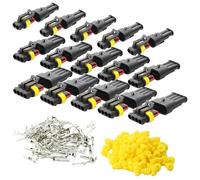 CESFONJER 15 Pcs Auto Impermeabile Connettores, Elettrico Connettore Kit, Connettore Isolato e Sigillato, 2 Pin × 5/3 Pin × 5/4 Pin × 5.