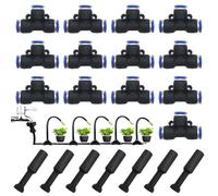 CESFONJER 20 pezzi collegamento rapido Kit, Assortimento Accessori Pneumatici comprende raccordi a innesto rapido a T, Strozzatore con raccordo a innesto, adatti per utensili pneumatici (8 mm)