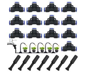 CESFONJER 20 pezzi collegamento rapido Kit, Assortimento Accessori Pneumatici comprende raccordi a innesto rapido a T, Strozzatore con raccordo a innesto, adatti per utensili pneumatici (8 mm)
