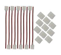 CESFONJER 20 pezzi di kit di connettori per strisce LED includono 2 pin da 8 mm di larghezza per LED senza saldatura, connettore per strisce LED a 2 pin per SMD2835, strisce LED RGB 3528