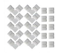 CESFONJER 20pezzi accessori per strisce luminose contengono connettori per strisce luminose a forma L 4pin, connettori senza fessure per strisce LED 4pin per strisce LED SMD 5050 non impermeabili 10mm