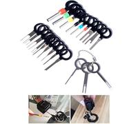 CESFONJER 21 Pezzi Strumenti di Rimozione Terminale, Pin Rimozione Cablaggio Terminale con Portachiavi per Auto, auto cablaggi elettrici crimpare connettore pin estrattore kit