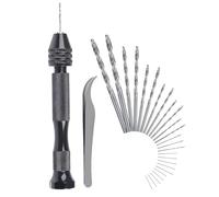 CESFONJER 25 Pcs Mini Twist Bits 0.5mm-3mm Micro punte da trapano Set con precisione a mano Pin Vise Rotary Tools per foratura Modellismo fai-da-te