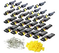 CESFONJER 26 PCS Auto Impermeabile Connettore, Elettrico Connettore Kit, Connettore Isolato e Sigillato, 1 Pin × 8P / 2 Pin × 6P / 3 Pin × 6P / 4 Pin × 6P