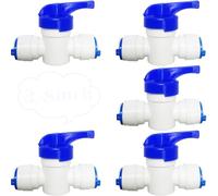 CESFONJER 3/8 '' Raccordi Osmosi, 5 Pcs 3/8 '' Inline Tap/Valvola A Sfera Tubo, valvola di arresto per osmosi inversa dell’acqua