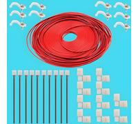 CESFONJER 3528 Kit connettore striscia LED a 2 pin - Kit connettore LED da 8 mm Include 10 x connettore striscia LED Treccia, 10x connettori a L, Cavo prolunga da 32,8 piedi, 20 strisce LED