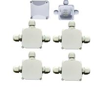 CESFONJER 4Pcs IP66 Impermeabile Scatola di giunzione elettrica, Scatola di giunzione elettrica esterna a 3 vie Giunto esterno PG11 Pressacavo 5-10mm (Bianco)