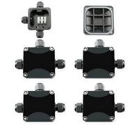 CESFONJER 4Pcs IP66 Impermeabile Scatola di giunzione elettrica, Scatola di giunzione elettrica esterna a 3 vie Giunto esterno PG11 Pressacavo 5-10mm.