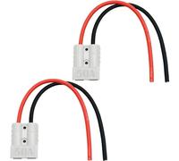 CESFONJER 50A Connettore Batteria, 600 V Batteria a Connessione Rapida, Spina Connessione/Disconnessione Rapida, con 25cm Cavi Collegamento Batteria 10AWG (2 Set, Grigio)