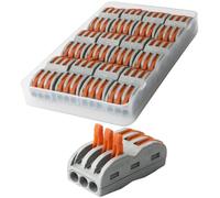 CESFONJER Compact Connettore, Morsettiera a Barra di Pressione Bilaterale a 6 fori, Grigio SPL-3(12 Pack) Per Conduttore Elettrico Morsettiera Filo