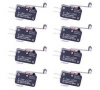 CESFONJER confezione da 8 micro interruttori di finecorsa V-156-1C25, lunga cerniera diritta con rullo a leva, SPDT momentaneo, Mini Interruttore a Levetta, per Arduino
