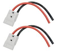 CESFONJER Connettore Batteria 120A 600V (2 Set), Batteria a Connessione Rapida, con Cavo Batteria 25cm 6 AWG, per Auto, Camper, Rimorchio, Caravan, Nave, Barca (Grigio)