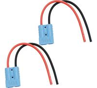 CESFONJER Connettore Batteria, 50A 600V Connettore della Batteria a connessione Rapida/scollegamento rapido, con 25cm Cavi Collegamento Batteria 10AWG (2 Set, Blu)