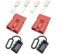 CESFONJER Connettore Batteria, 50A 600V Connettore per Batteria Connessione Rapida, per Auto, Caravan, Winch Trailer Verricello (Rosso)