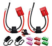 CESFONJER Connettore rapido per verricello con Fusibile, connettore Power 50 A, Cavi Batteria 10AWG 30 cm, connettori rapidi Rossi per trasferimento di Potenza della Batteria (Confezione da 2)