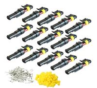 CESFONJER Impermeabile Connettore, Presa elettrica Maschio e Femmina, AWG Connettore impermeabile elettrico per Moto Scooter Auto Truck Marine Filo Imbracatura Prese (2 Pin × 15 set)