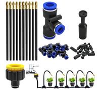 CESFONJER Kit Irrigazione a Goccia con Atomizzazione Automatica, Kit Sistema di Irrigazione Regolabile a 360° con Adattatore a Collegamento Rapido 12mm per l'irrigazione di prati, terrazze e giardini