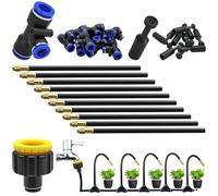 CESFONJER Kit Sistema di Irrigazione Regolabile a 360°, Kit Irrigazione a Goccia con Atomizzazione Automatica con Adattatore a Collegamento Rapido 10mm per l'irrigazione di prati, terrazze e giardini