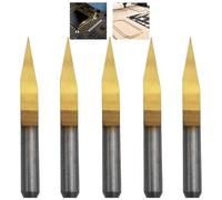 CESFONJER Punte per incisione del router di CNC, utensili per incisione in metallo duro, utensile per intagliare il rivestito in titanio, 20 gradi, punta da 0,1 mm (5 Pcs)