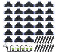 CESFONJER Set di accessori pneumatici 42 pezzi, il kit di connettori a innesto include raccordi a innesto rapido a T, tappi di strozzatura con raccordo a innesto, adatti per utensili pneumatici 8 mm