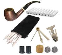 CESFONJER Tabacco Pipa Kit & di Legno Pipa con, Pipe alesatore, 3 in 1 Reamers Tamper e Altri Accessori, Spazzola per la Pulizia