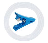CESFONJER Tubo da prato, tubo da giardino in PE crema, tubo gocciolante 8 mm diam. esterno x 5 mm diam. interno, con tagliagomma blu, adatto per sistemi di irrigazione a goccia (10 metri)