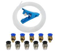 CESFONJER Tubo in PTFE Trasparente, 5M, 2mm x 4mm, 1.75mm, 5 Pezzi PC4-M6 e 5 Pezzi PC4-M10, Taglierina, Connettore Stampante 3D