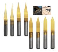 CESFONJER Utensili per incisione in metallo duro, Punte per incisione del router di CNC, utensile per intagliare il rivestito in titanio punta da 0,1 mm (2Pcs*10°,2Pcs*20°,2Pcs*30°,2Pcs*45°)