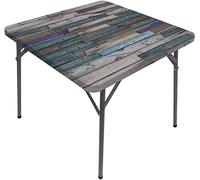 CESGFC Tovaglia quadrata rustica, con assi di legno blu e grigio, per porte di fienili, chiodi, arte a tema vita country, adatta per tavolo quadrato da caffè da 40,6 x 40,6 cm, color foglia di tè