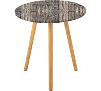 CESGFC Tovaglia rotonda rustica con angoli, immagine di assi di legno con viti e chiodi, stampa a tema casale, adatta per soggiorno, camera da letto, piccolo spazio, adatta per tavolo rotondo da 40,6