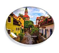 Český Krumlov Magnete ceco Frigorifero Frigorifero Congelatore Magnete Magnete Souvenir Decorazioni Ovale Vetro Magnete Cucina Lavagna