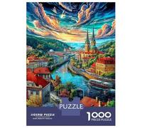 Český Krumlov Puzzle 1000 Pezzi, Jigsaw Puzzle Ad Alta Difficoltà Regali Per Adulti E Adolescenti Home Giochi 70x50cm/1000pcs