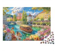 Český Krumlov Puzzle 1000 Pezzi, Jigsaw Puzzle Per Adulti E Ragazzi Dai 14 Anni in Su, Gioco Di Puzzle 38x26cm/1000pcs
