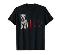 Cesky Terrier Dog Heartbeat ECG Divertente per i Proprietari di Cani Maglietta