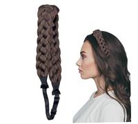 Ceso intrecciato 5 ciocche di capelli sintetici intrecciata intrecciata con elastico elastico grosso & A largo treccia per capelli per le ragazze in stile 3 ...
