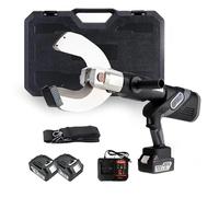 Cesoia elettrica idraulica per cavi, utensile portatile per il taglio di cavi con 2 batterie e valigetta, forbici per cavi ricaricabili a batteria, tronchese a cricchetto(65mm)