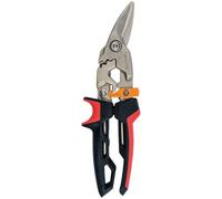 Fiskars Cesoie per lamiere, Taglio a sinistra, Fino al 40% di potenza in più, Lunghezza 24,7 cm, Acciaio trattato termicamente/Plastica, Nero/Rosso/Arancione, PowerGear, 1027209