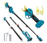 Cesoie da potatura elettrica a batteria, 2 in 1, asta telescopica per Makita 18 V, motore senza spazzole elettrico per sega potatura a batteria, forbici LCD per tagliare alberi da frutto (senza