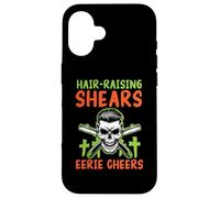 Cesoie da riallevamento dei capelli Saluti inquietanti Barbiere spaventoso Halloween Custodia per iPhone 16