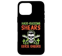 Cesoie da riallevamento dei capelli Saluti inquietanti Barbiere spaventoso Halloween Custodia per iPhone 16 Pro Max