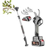Cesoie elettriche da potatura, cesoia elettrica da giardino da 40 mm, forbici per rami a lunga portata con asta telescopica da 2,1 m, 10-12 ore di lavoro 2 alimentate a batteria per siepe, cespuglio