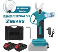 Cesoie elettriche da potatura senza spazzole da 800 W 25 mm 2 marce Forbici elettriche Frutteto Arbusto Ramo Strumenti di potatura per Makita 21 V Batteria 800W With 2XBattery
