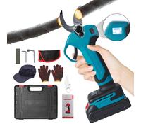 Cesoie elettriche per ferrovia senza spazzole da 30 mm, ricaricabili senza fili, per alberi da frutto da giardino, bonsai, con batteria da 21 V Blu
