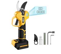 Cesoie elettriche senza spazzole per potatura DeWalt 20 V, forbici portatili senza fili con display LCD e lame SK5, diametro di taglio regolabile da 2 a 3 cm, per giardinaggio e potatura di alberi