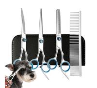 Cesoie Per Cani | 3 Pezzi Cesoie Per Animali Domestici Con Pettine | Acciaio Inossidabile Dritte Curve E Sfoltenti Per Toelettatura Cani | Per Gatti E Cuccioli Faccia Zampe Orecchie