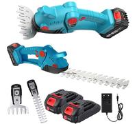 Cesoie per Erba e Arbusti a Batteria, Tagliasiepi Elettrico con 2 Batterie 2in1 per Siepi ed Erba con Batteria agli Ioni di Litio da 12 V e Caricabatterie, Tagliaerba Rifinitore Giardino