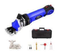 Cesoie per pecore con regolazione elettrica a 6 velocità, tosatrice per pecore da 900 W, con lama a 13 denti, per la rasatura della lana di pelo in pecore, capre, bovini, bestiame da fattoria blue