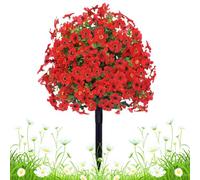 Cespugli artificiali per esterni, arte topiaria artificiale, 58,4 cm, colore viola, resistenti alle intemperie, alberi realistici per matrimoni, patio, giardino, cimitero, porta d'ingresso, cortile